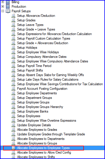 Allocate Employees to Employee Types